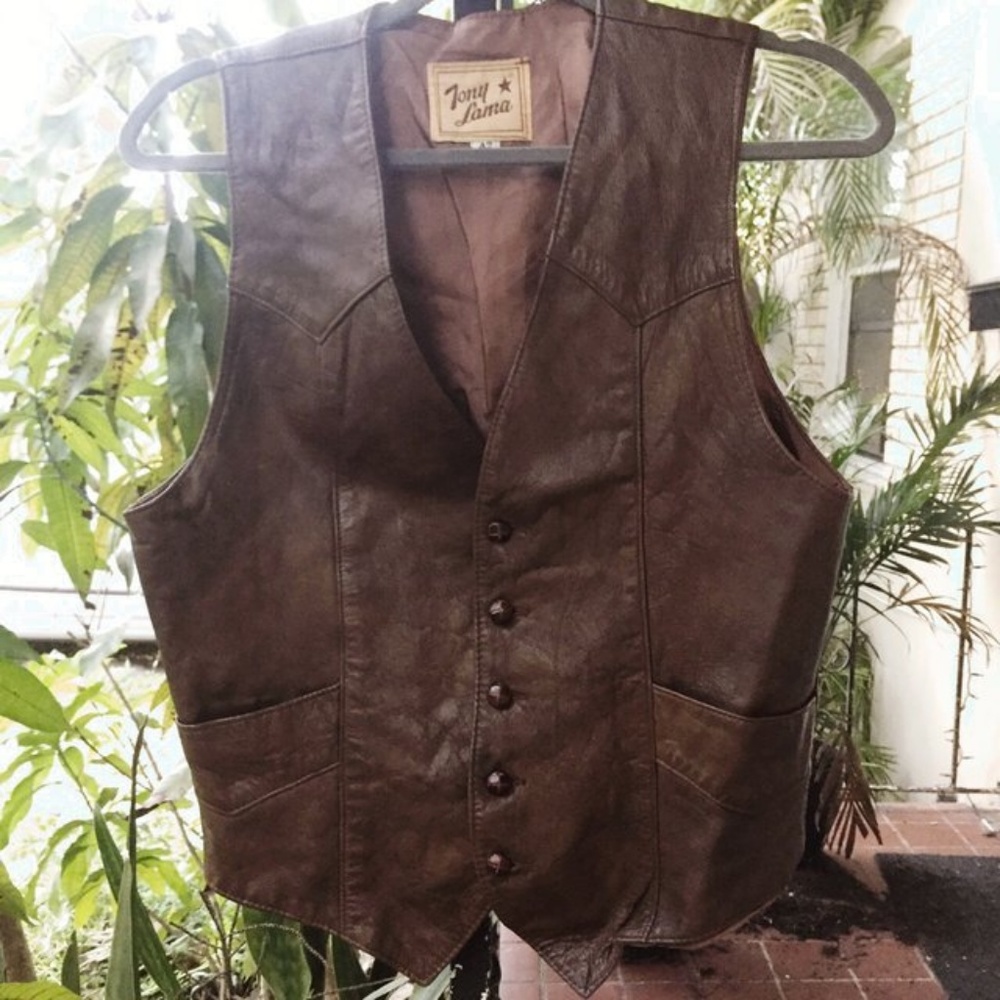 Tony Lama Brown Leather Vest